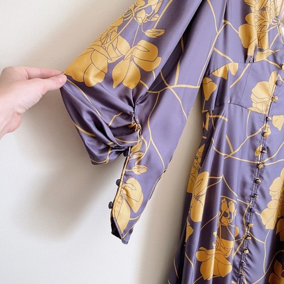 ⚡️SOLD⚡️ nwt evi grintela silk floral politness maxi dress - size large - Picture 7 of 14